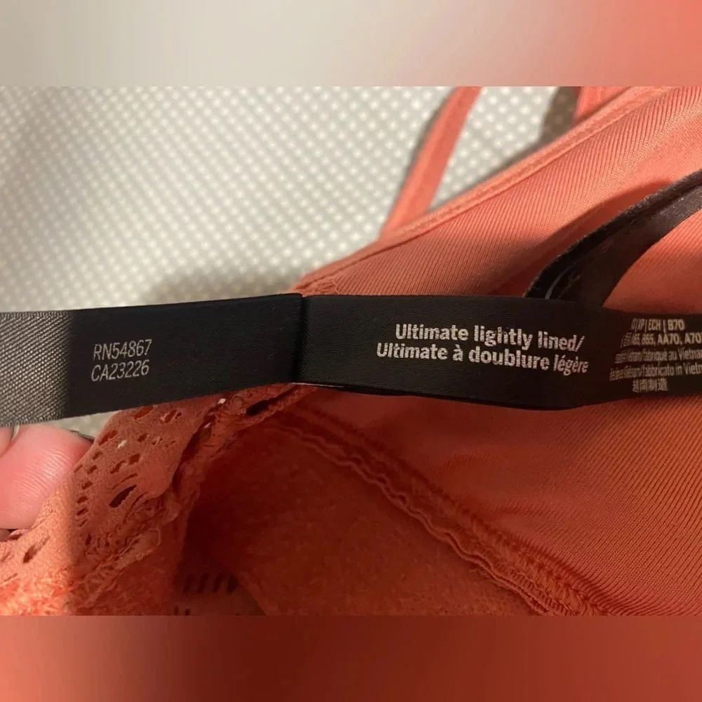 Victorias Secret PINK Ultimate Lightly Lined Sports Bra Coral Size XS - Picture 7 of 9